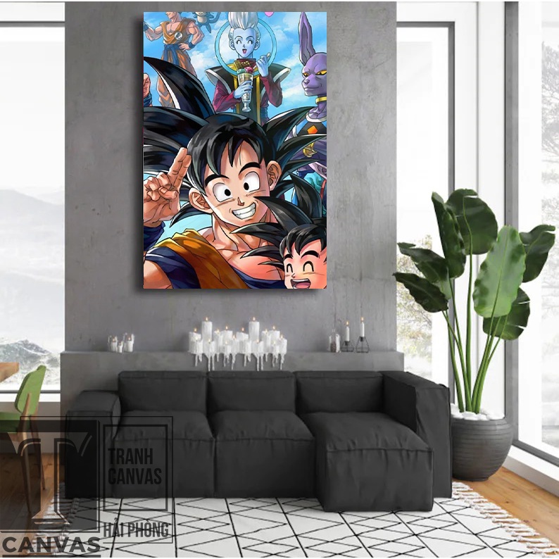 Tranh canvas tràn viền treo tường phòng khách tranh Anime hoạt hình Nhật Bản Dragon Ball 13-23