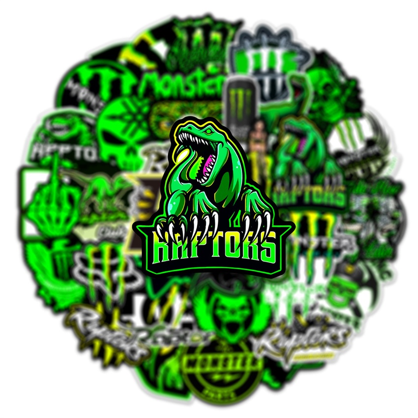 ❉ Hình Dán Quái Vật Năng Lượng 01 ❉ Bộ 50 Sticker Chống Thấm Nước Họa Tiết Doodle Hợp Thời Trang