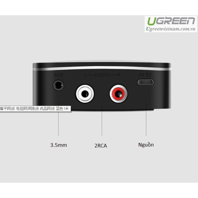 Bộ thu Bluetooth 5.1 cho loa, amly hỗ trợ cổng 3.5mm + RCA chính hãng Ugreen 40759 cao cấp  - Phân Phối Chính Hãng