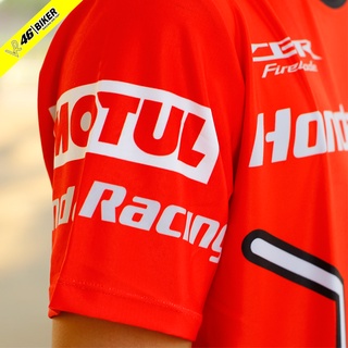 Áo thun xe máy Honda Đỏ co giãn 4 chiều
