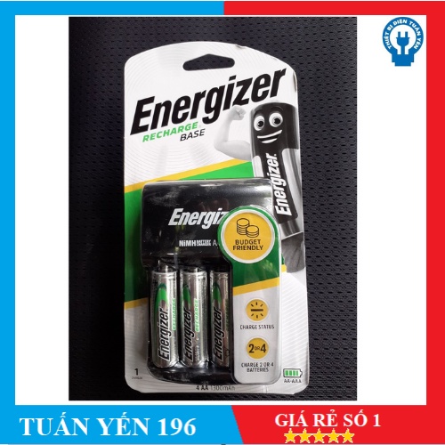 Bộ sạc pin AA, AAA Energizer Charger CHVCM4 kèm 4 pin Energizer AA 2000mAh ( BH 6 Tháng ).