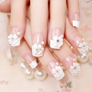 Bộ 24 Móng Tay Giả Đính Đá Hoa Đào Sang Trọng  💖💖💖