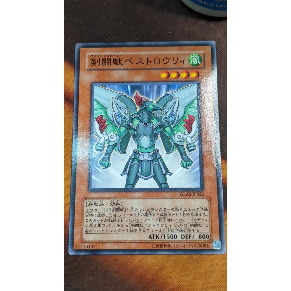 Thẻ bài Yugioh GLAS-JP020 Gladiator Beast Bestiari - Common