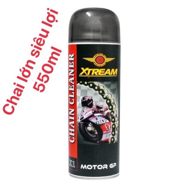 Chai 550ml Xịt vệ sinh sên, tẩy rửa sên xích, phá rỉ sét cao cấp Xtream X1 Chain Cleaner, X-1