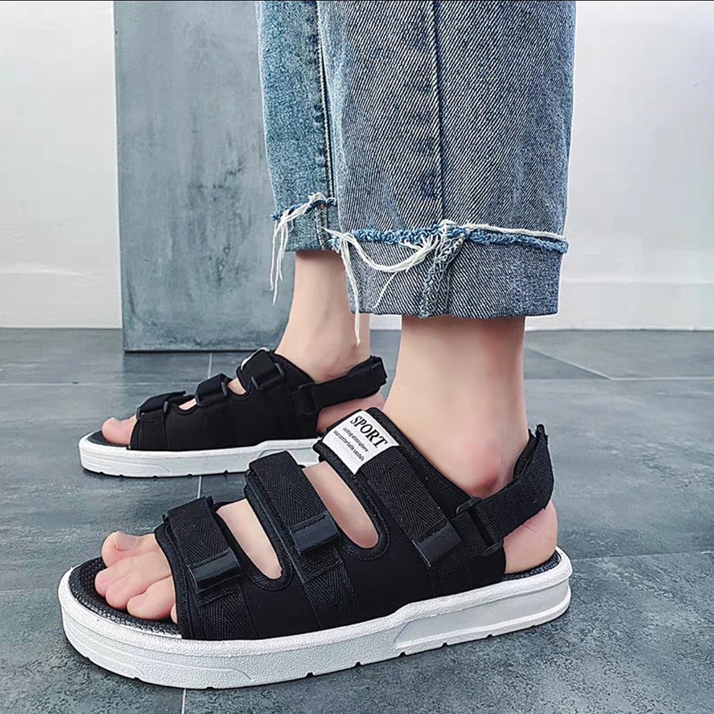 Sandal Nam nữ unisex 6062 quai ngang (quai sau tháo rời được) - giày sandal đế cao