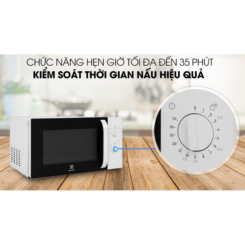 [Mã ELHADEV giảm 4% đơn 300K] Lò vi sóng để bàn Electrolux EMM23K18GW 23 lít