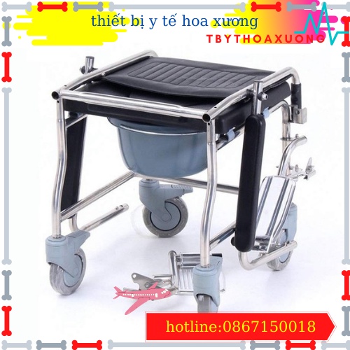 Ghế Bô Vệ Sinh cho người già Lucass GX-900, Có Đệm, có Bánh Xe, Chỗ Gác Chân