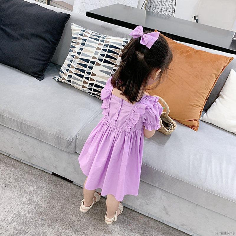 Bộ đầm công chúa + kẹp tóc đính nơ dễ thương cho bé gái