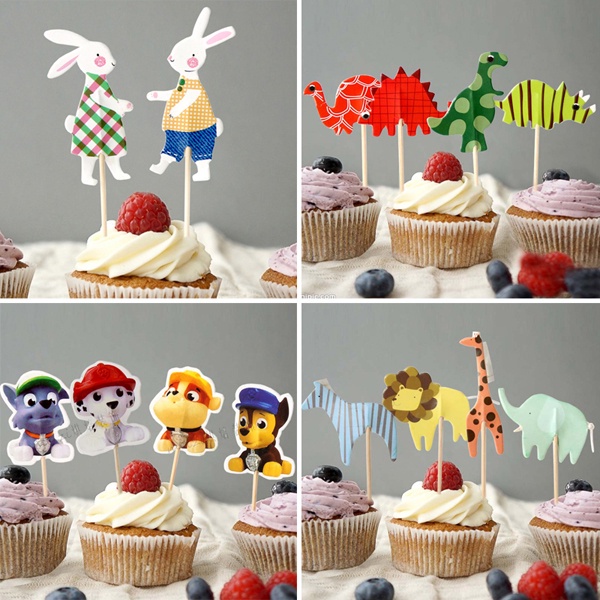 Bộ 24 Topper Trang Trí Bánh Kem Hình Chuột Mickey Minnie