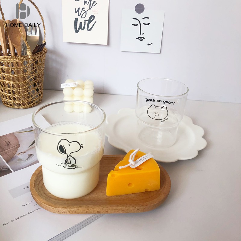 Cốc Thủy Tinh Họa Tiết Hoạt Hình Dễ Thương