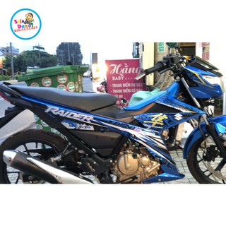 [SHIN DECAL] Tem xe raider fi hayabusa xanh đen
