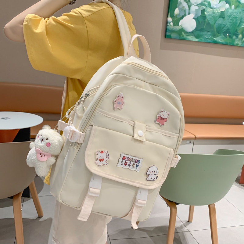 Ba lô đi học PRETTYZYS sức chứa lớn 14inch phong cách Hàn Quốc 2022 dành cho nữ tuổi teen