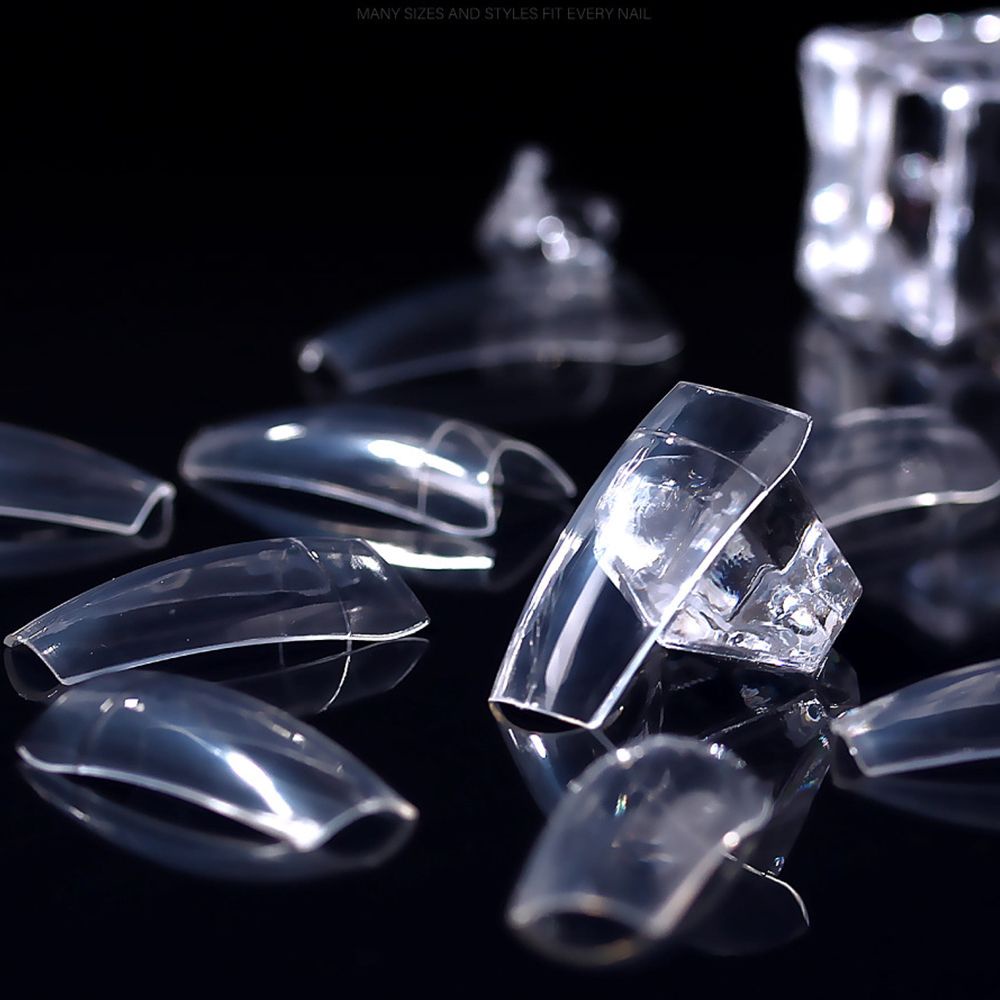 [Hàng mới về] Set 100 móng tay giả bằng nhựa abs trong suốt hình vuông 10 kích thước