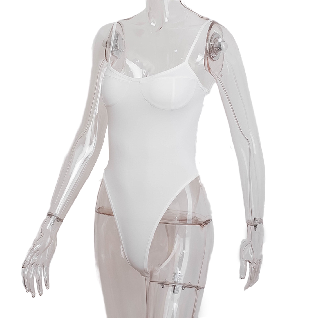 Bộ áo liền quần dáng ôm hai dây màu trơn phong cách Ý thời trang cho nữ