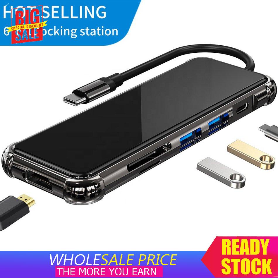 Bộ Chuyển Đổi Usb C Sang Hdmi-Compatible + Tf + An Ninh Digital + 3 Usb 4k 30hz 6 Trong 1 | BigBuy360 - bigbuy360.vn