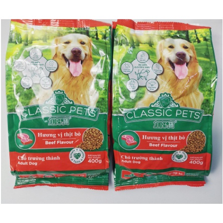 Thức ăn cho Chó Nhỏ- Hạt Classic Pets vị Bò 400g.