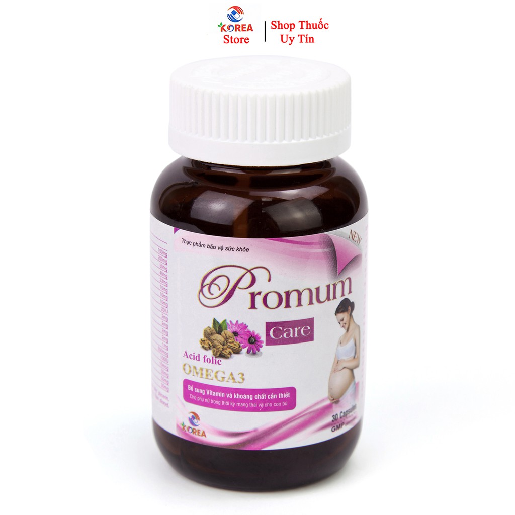 Omega 3 PROMUM CARE nâng cao sức đề kháng cho cơ thể của mẹ và bé, lọ 30 viên