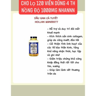 DẦU GAN CÁ TUYẾT HOLLAND 120 viên