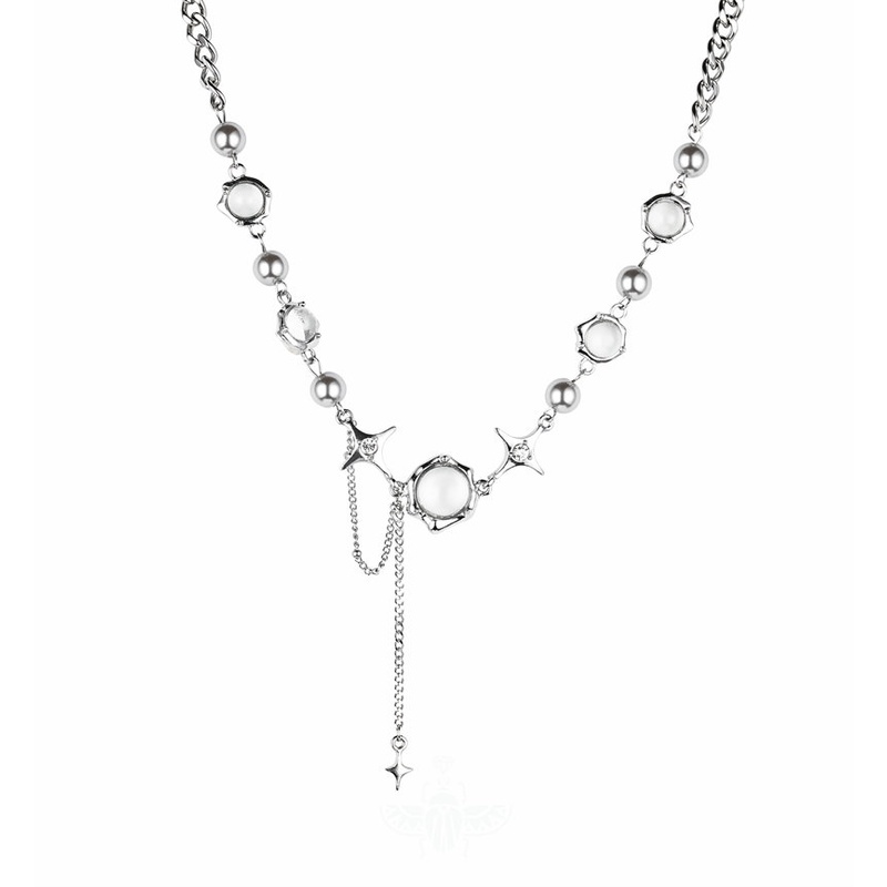 Vòng cổ Chuỗi Hạt Tròn Và Ngôi Sao Trong Suốt Thiết Kế Mặt Dây Tua Rua Thời Trang Cao Cấp Cho Nam 2022