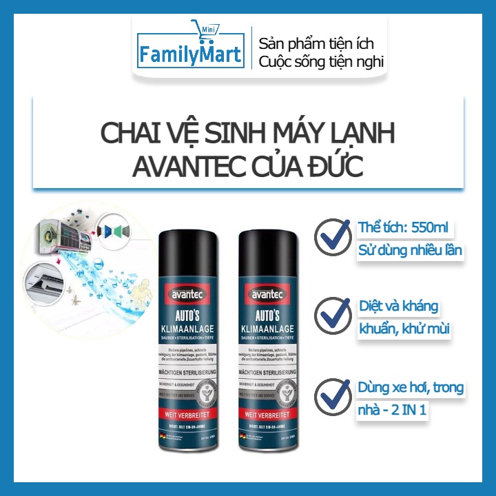 Chai Xịt Vệ Sinh Máy Lạnh Avantec 550ml