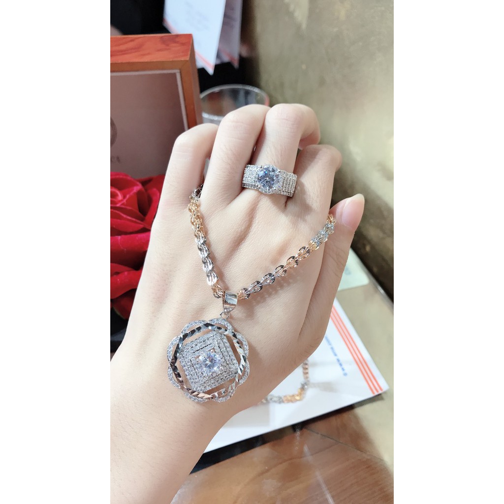 Nhẫn xoàn 2 tầng đá, nhẫn sịn N02