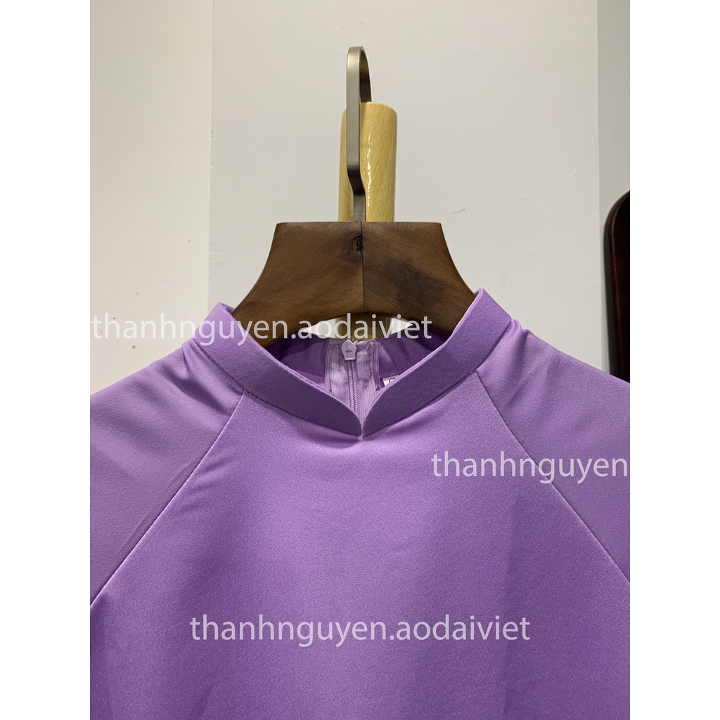 Áo dài tím dáng suông truyền thống lụa Tây Thi