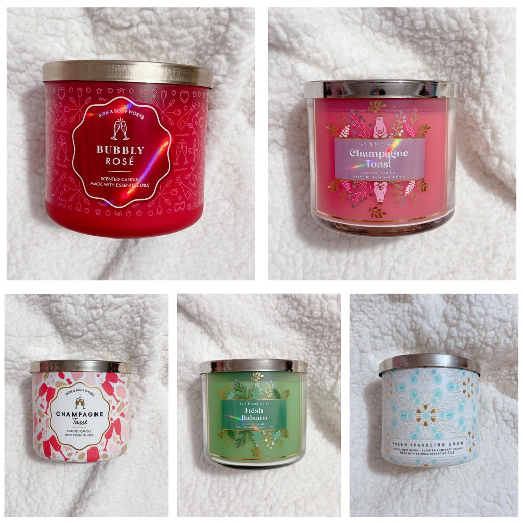 {HỎA TỐC} Nến thơm 3 tim Bath &amp; Body Works 3 wick BBW 411gr Flannel Sweater Leaves White Tea &amp; Sage Vanilla Pumpkin