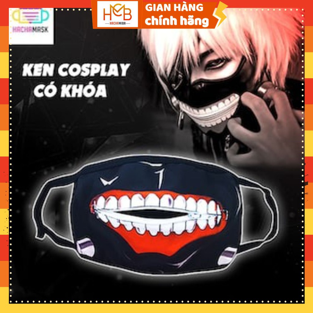 Khẩu Trang Tokyo Ghoul Có Khóa Kéo | Khẩu Trang Ken Kaneki