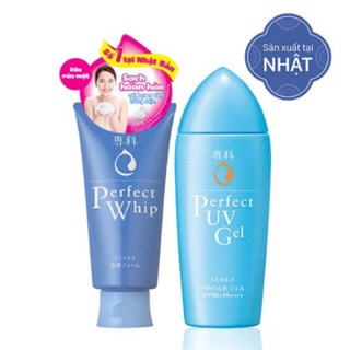 Bộ : Kem chống nắng Perfect UV Gel 80g + Sữa rửa mặt Perfect Whip 120g