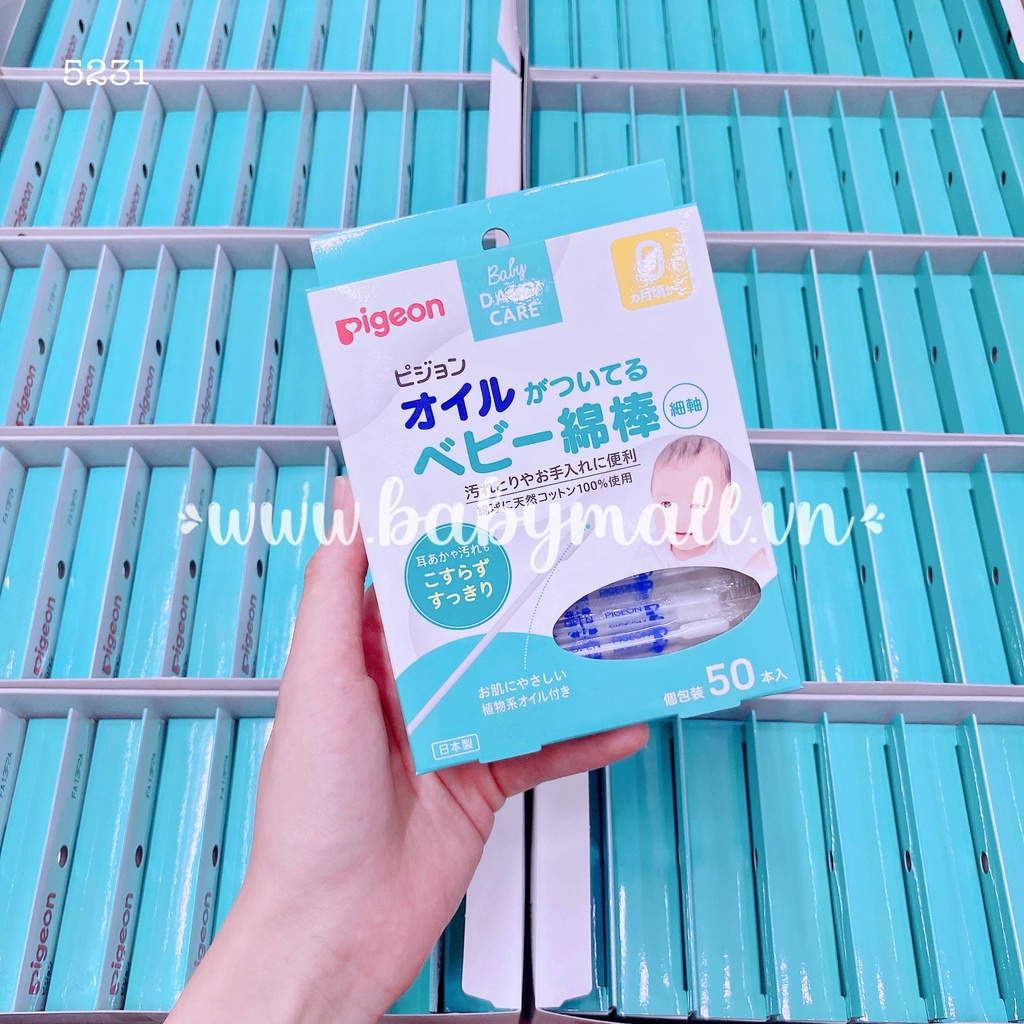 Bông tăm Pigeon nội đia Nhật tẩm dầu 50c