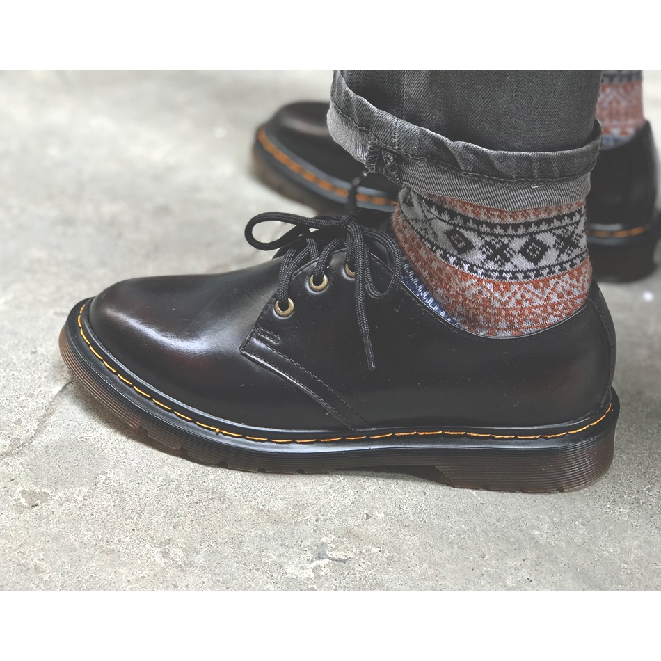 Giày nam da bò cao cấp dr.martens 1461 MAD Shoes Đen Bẻ Đỏ