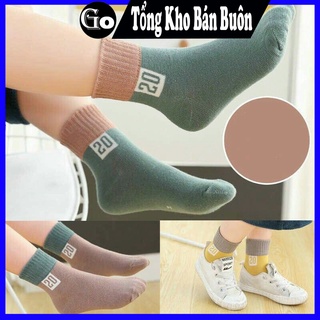 Tất trẻ em sét 10 đôi cổ cao số 20 mix 5 màu cho bé từ 2 đến 12 tuổi ~ Gocolo