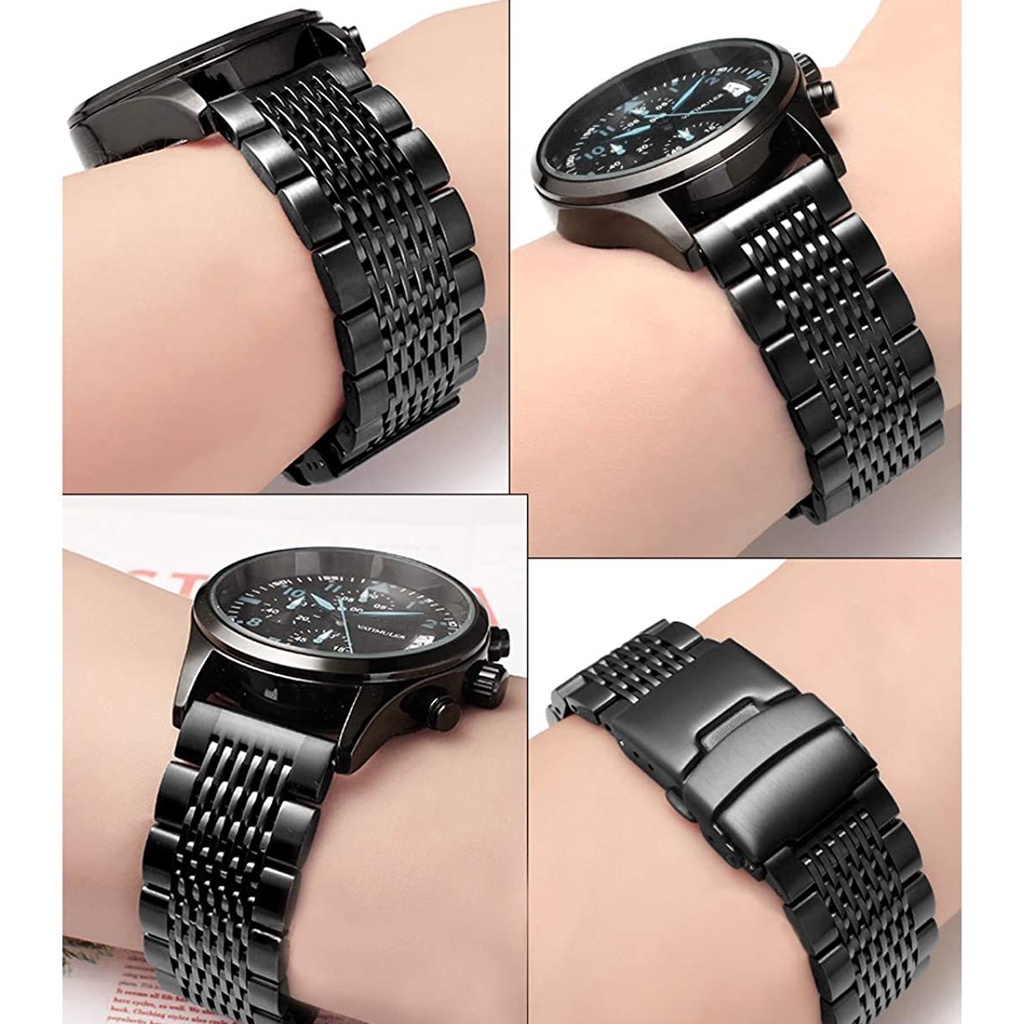 Dây Đeo Đồng Hồ Dạng Lưới Bằng Thép Không Gỉ 18mm 20mm 22mm 24mm