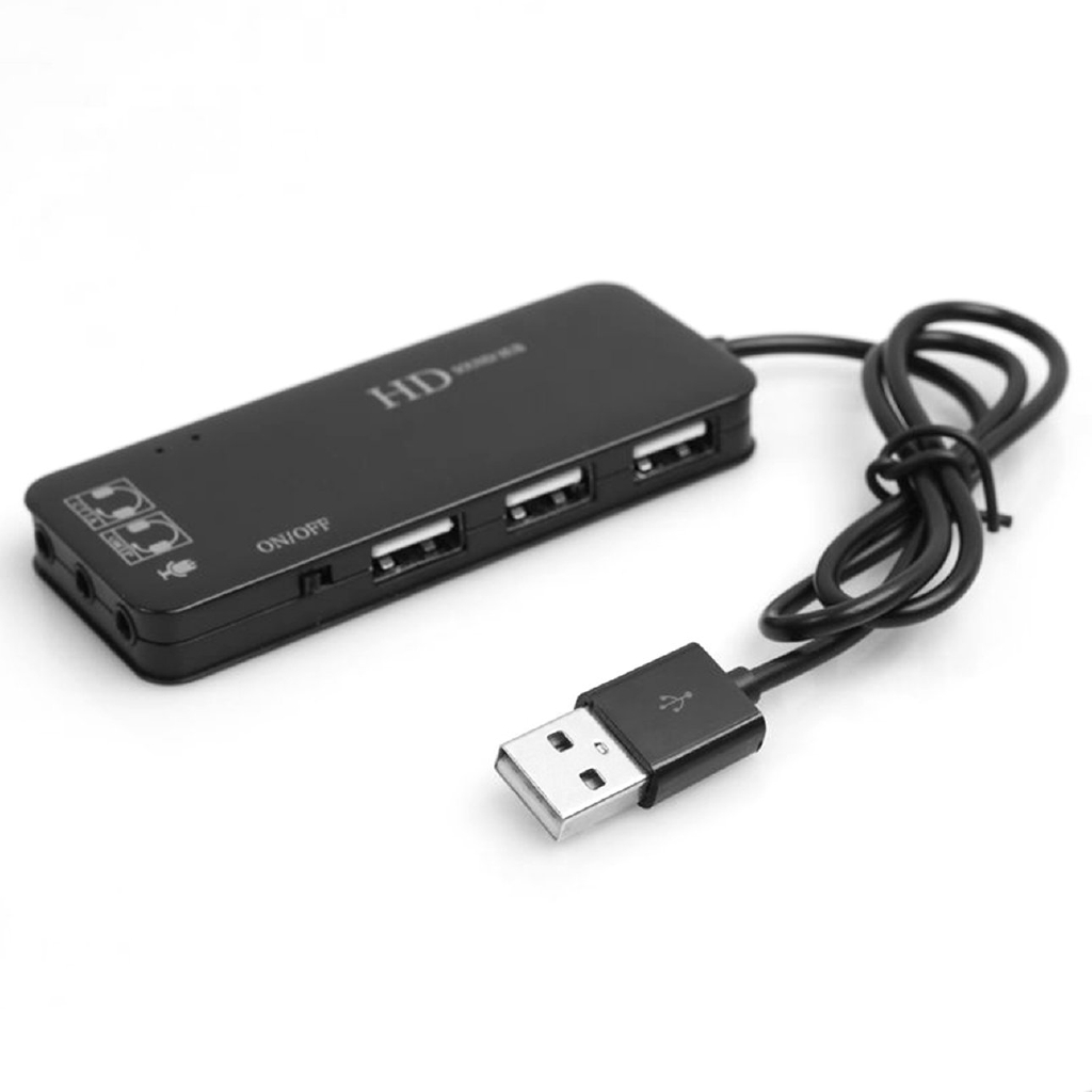 E 3 Port USB2.0 Hub External USB Sound Card No External Driver Stereo Sound Card
