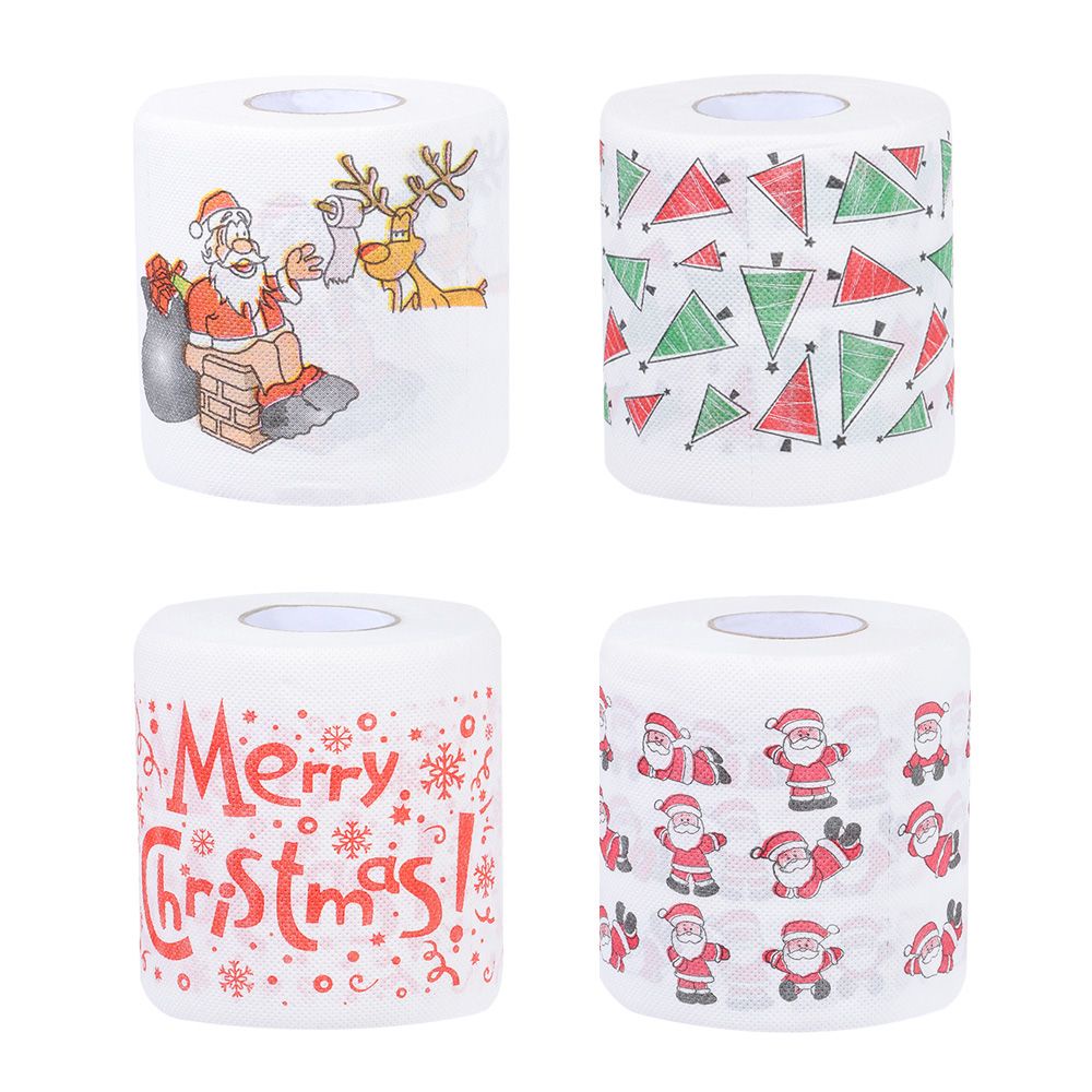 Cuộn giấy vệ sinh in hình ông già noel trang trí giáng sinh / năm mới