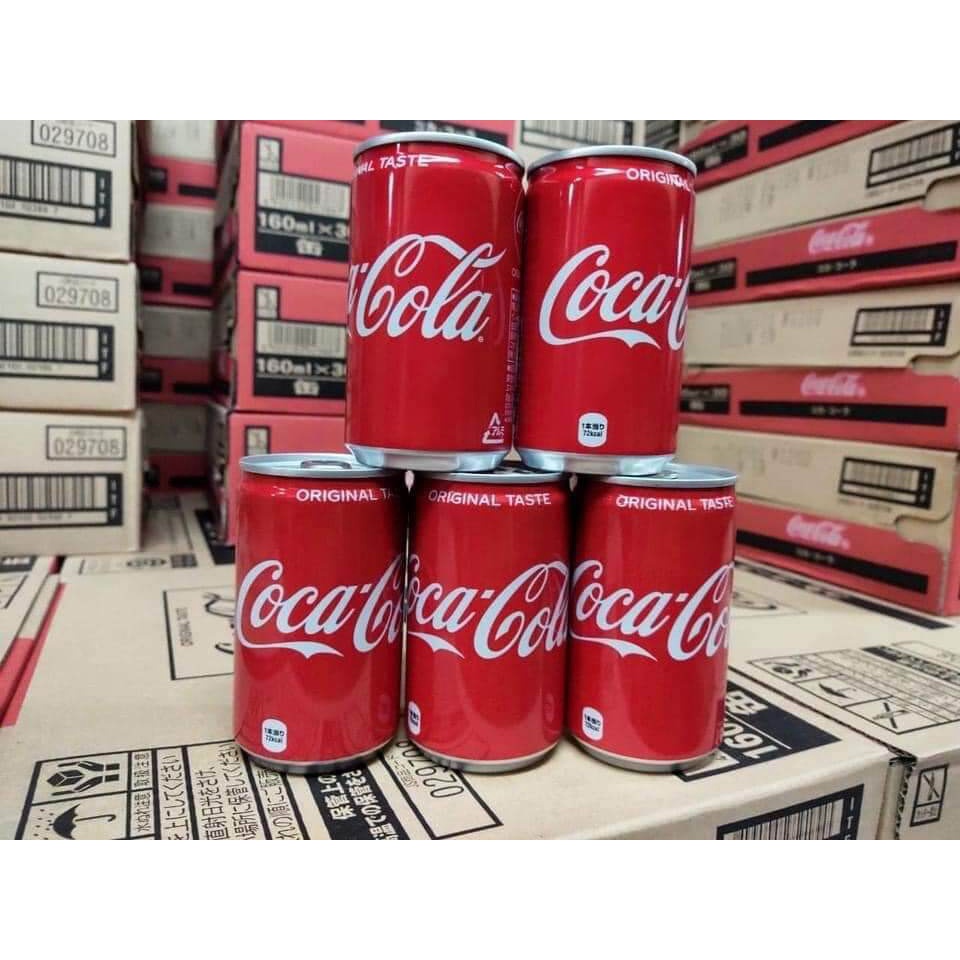 Coca cola mini Nhật Bản phiên bản lon 160ml vị nguyên bản date T6/2024