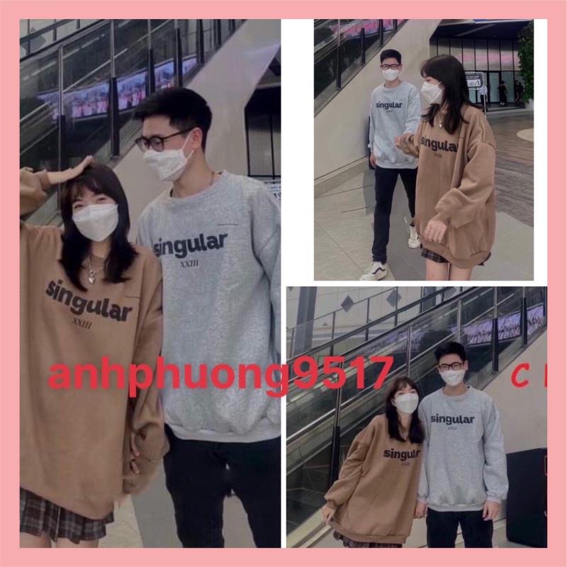 Áo Sweater cổ tròn Sing form rộng UlzzangChất nỉ cotton đẹp Không Bai xù⚡️Áo mùa đông ấm áp Unisex nam nữ