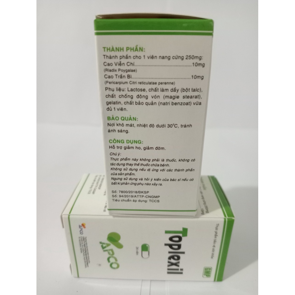 TOPLEXIN Apco Lọ 24 viên giúp giảm ho, long đàm
