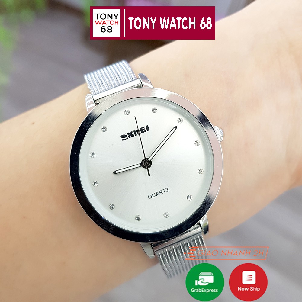 Đồng hồ nữ Skmei chính hãng thời trang dây thép lụa cao cấp Tony Watch 68