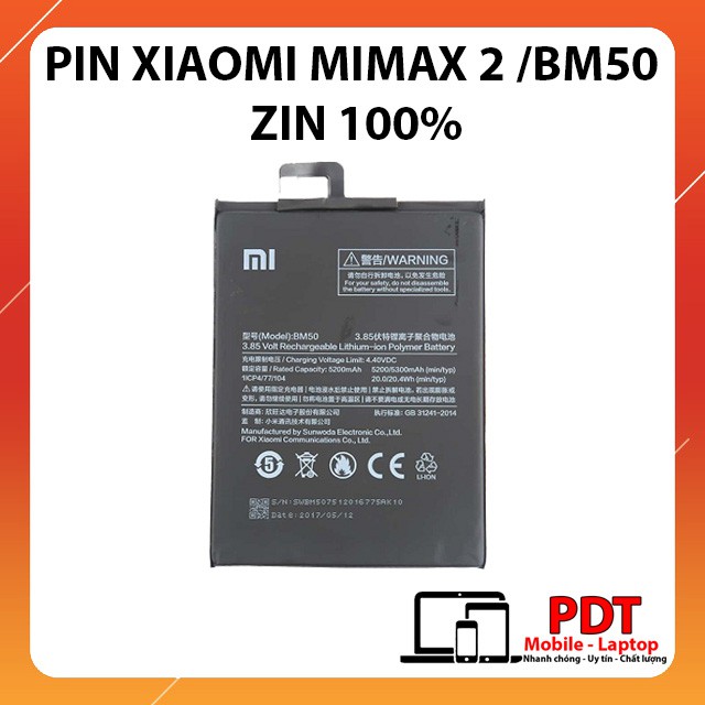 Pin Xiaomi Mimax 2 (BM50) dung lượng 5200mAh zin chính hãng