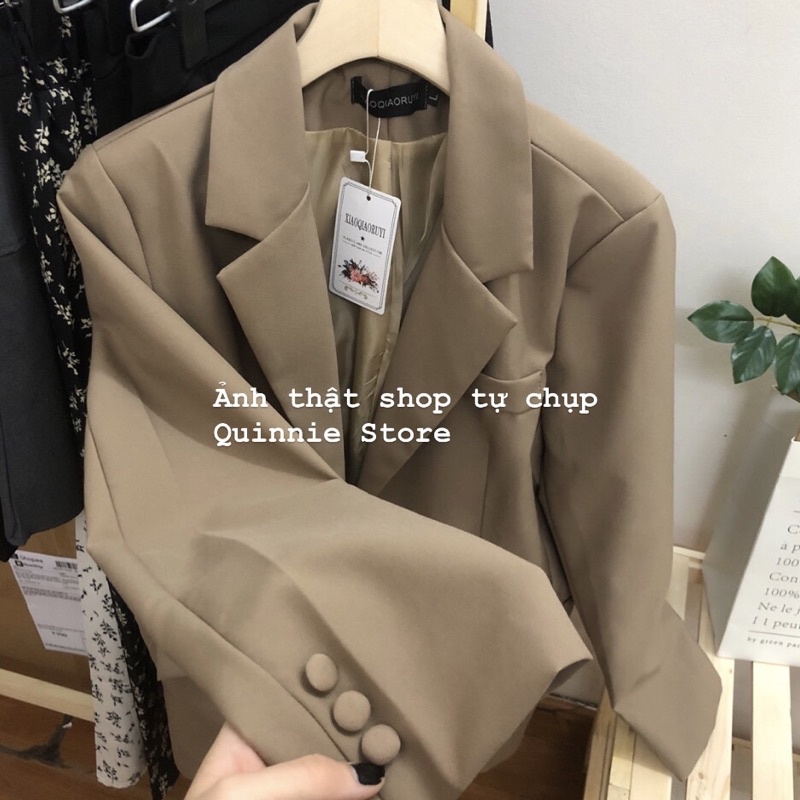 Áo khoác Blazer 2 lớp phong cách Hàn Quốc, áo vest đen