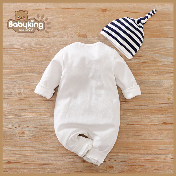 BodySuit,áo liền quần dễ thương dài tay kiểu gấu trúc cho bé (541A-Q), cotton 100%,thương hiệu Aiueo Nhật Bản.