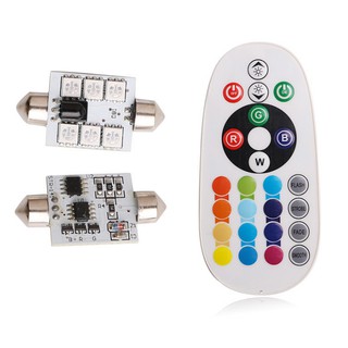[DEAL HOT]Bộ 2 đèn LED trần oto RGB-5050 điều khiển màu tùy ý