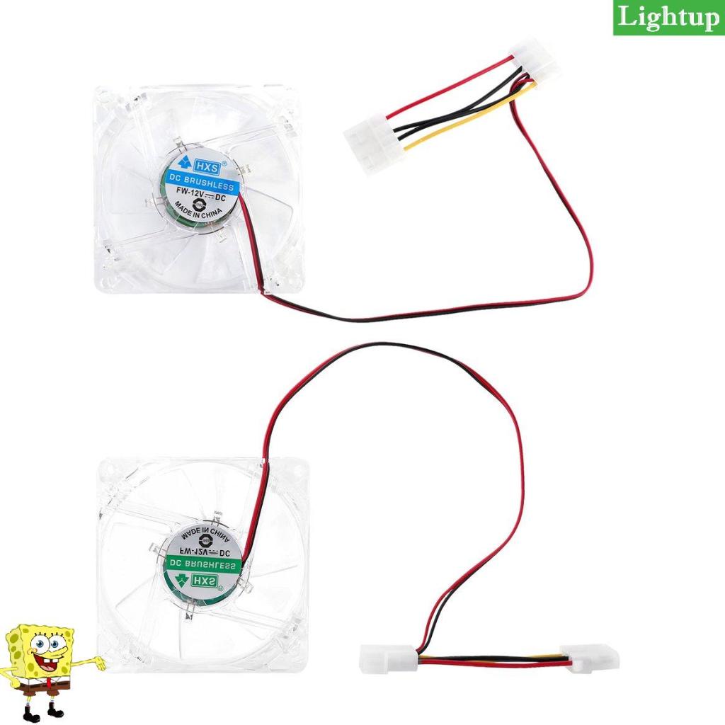 Quạt máy tính 4 LED 80mm 8025 8cm Im lặng Máy tính PC Case Cooler Fan Mod