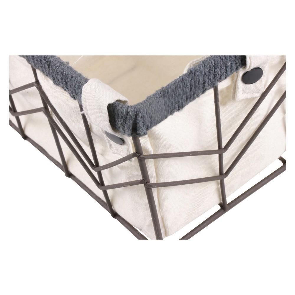 HomeBase PLIM Giỏ vuông thấp ZIGZAG S W24xD20xH15cm màu xám