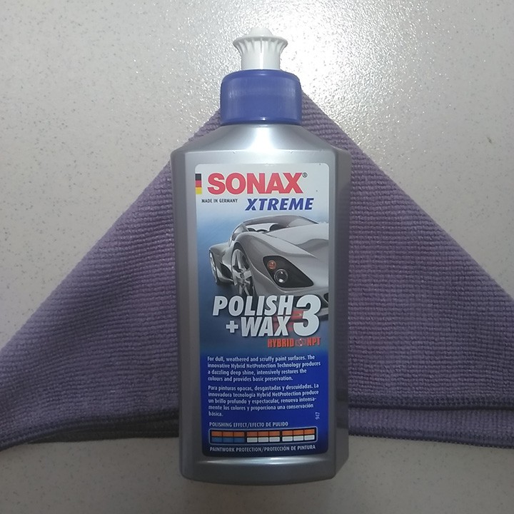 XÓA VẾT XƯỚC TẤT CẢ CÁC MÀU VÀ LÀM BÓNG SƠN HIỆU SONAX WAX 3 202100, 250ml (Sonax Xtreme Polish Wax 3  202100, 250m)