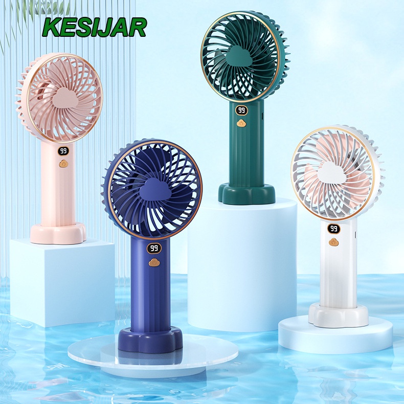 Quạt cầm tay mini kẹp bàn KESIJAR K5 sạc pin tích điện 10.00mAh, sử dụng liên tục 12 giờ, cổng sạc USB 5V/1A, 5 mức gió
