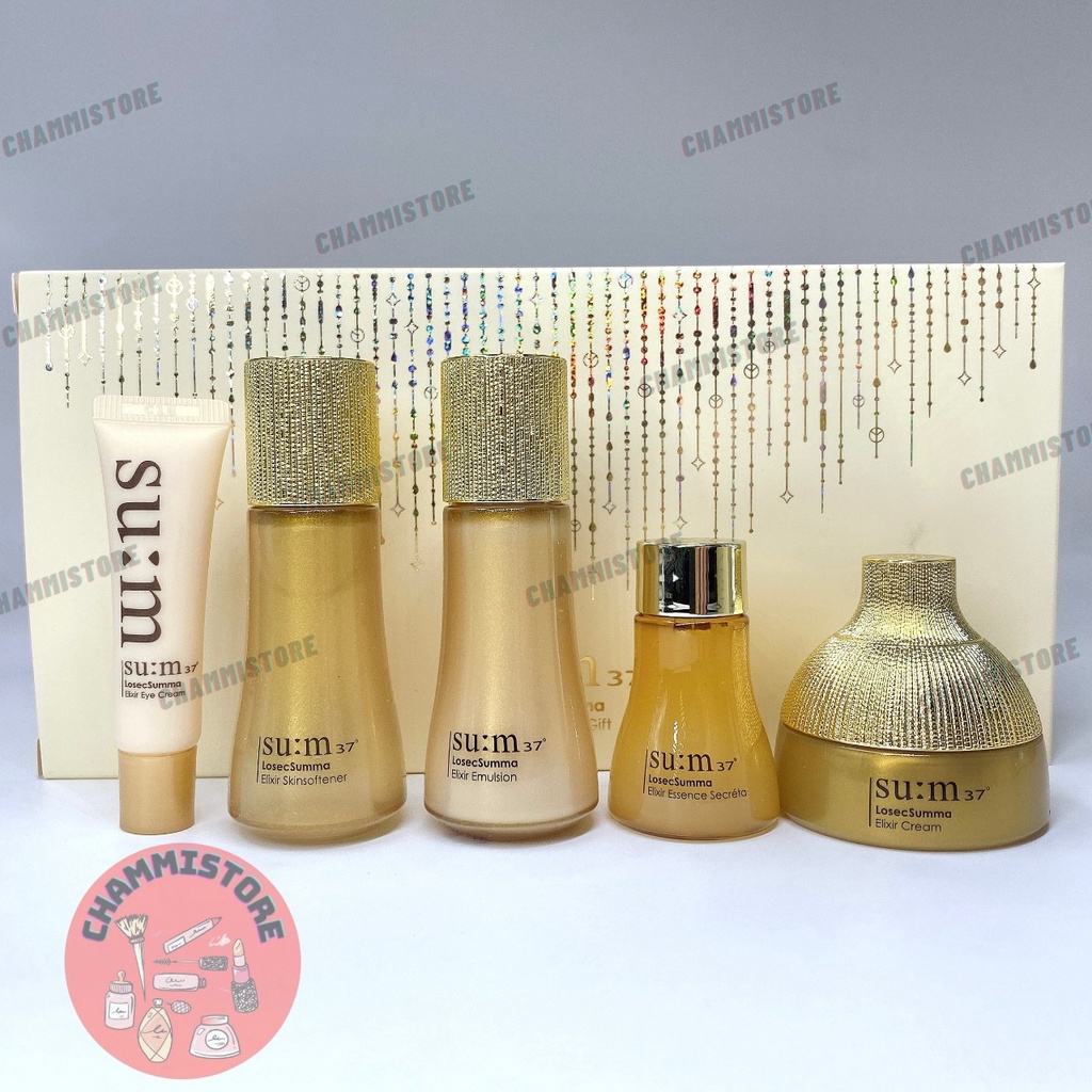 Set Dưỡng Tái Sinh Sum Vàng Losec Summa Elixir Dưỡng Ẩm Phục Hồi Chống Lão Hóa Dạng Mini 5 Sản Phẩm