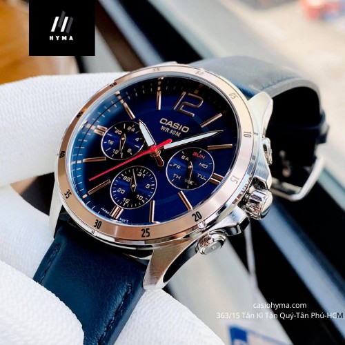 Đồng hồ nam đẹp Casio MTP 1374L-2AV Bảo hành 1 năm Hyma watch