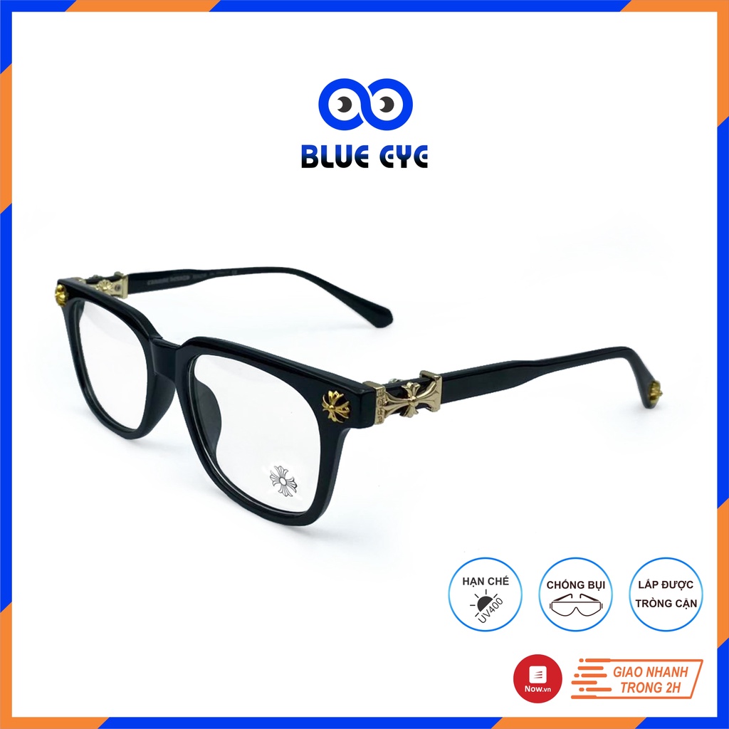 Kính CH thời trang cao cấp nam nữ mắt vuông [gọng vàng] 003